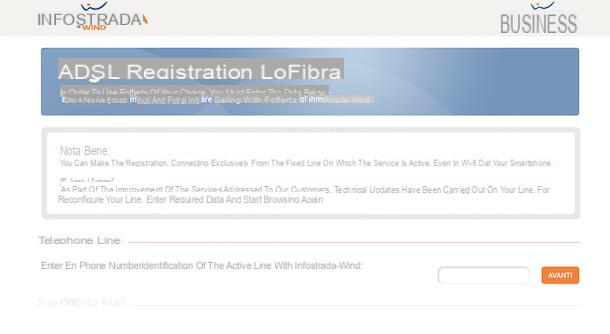 Como registrar ADSL Infostrada