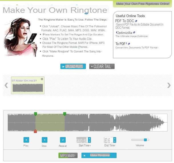 How to cut a song by ringtone