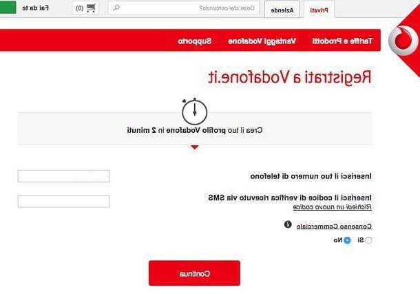 How to register on Vodafone