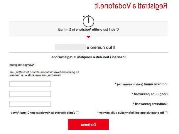 How to register on Vodafone