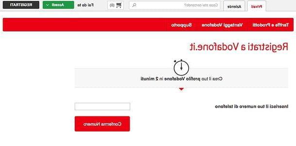 How to register on Vodafone