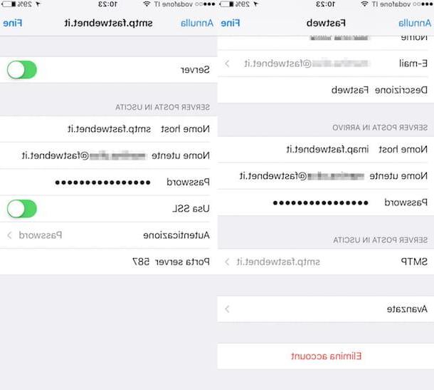 How to configure SMTP Fastweb