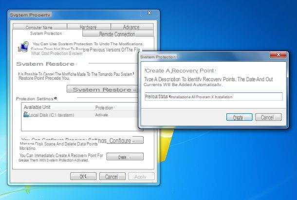 How to create Windows 7 restore point