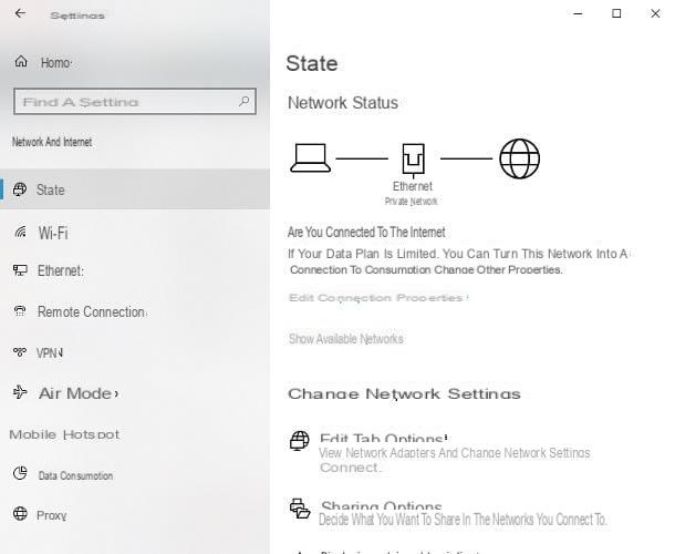 Como configurar a rede Ethernet