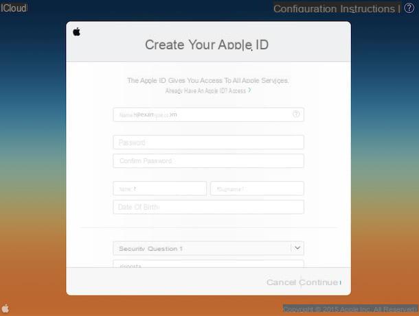 How to create iCloud account