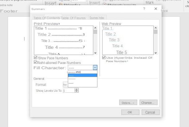 How to make table of contents in Word