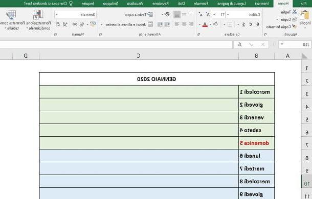 How to create a calendar in Excel