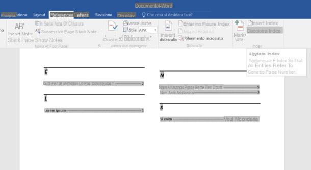 How to create Word index