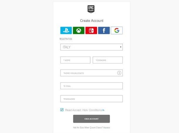 Como criar uma conta da Epic Games