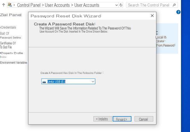 How to create a password reset disk