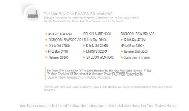 How to configure Fastweb modem