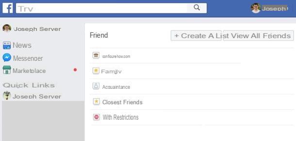 How to create Facebook friend lists