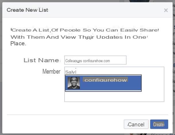 How to create Facebook friend lists