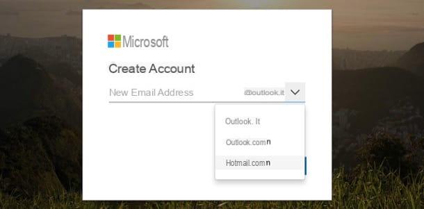 Venha criar uma conta Hotmail