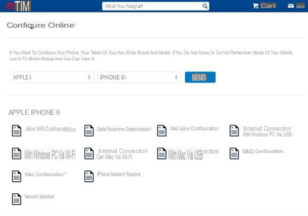 How to configure Internet TIM