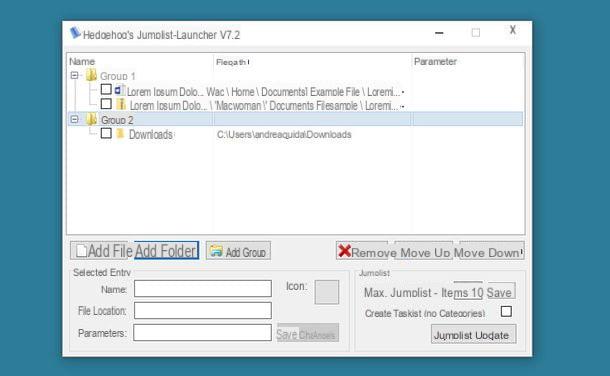 How to create custom jumplists