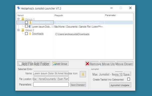 How to create custom jumplists