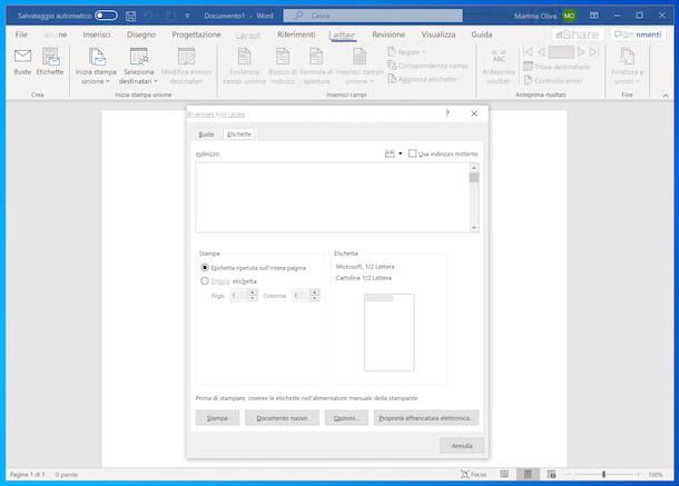 How to create labels with Word