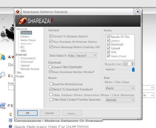Shareaza: Download and configure Shareaza in town