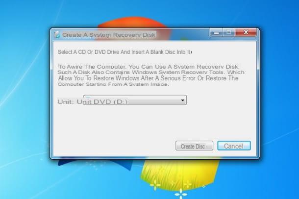 How to create Windows 7 recovery disk